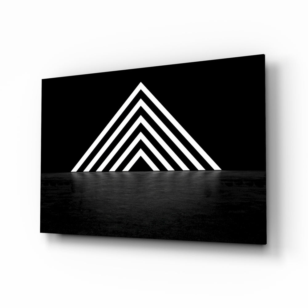 Geometric-minimalist panel bringing modern drama to a contemporary living space