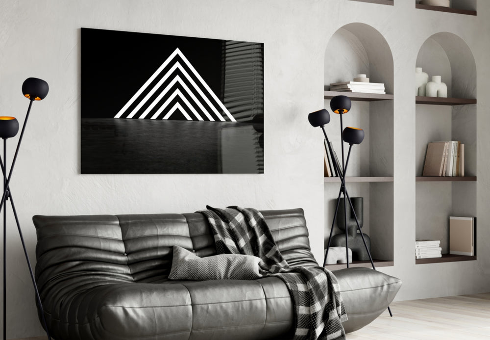 Triangle panel adding sophisticated mood to a man's office