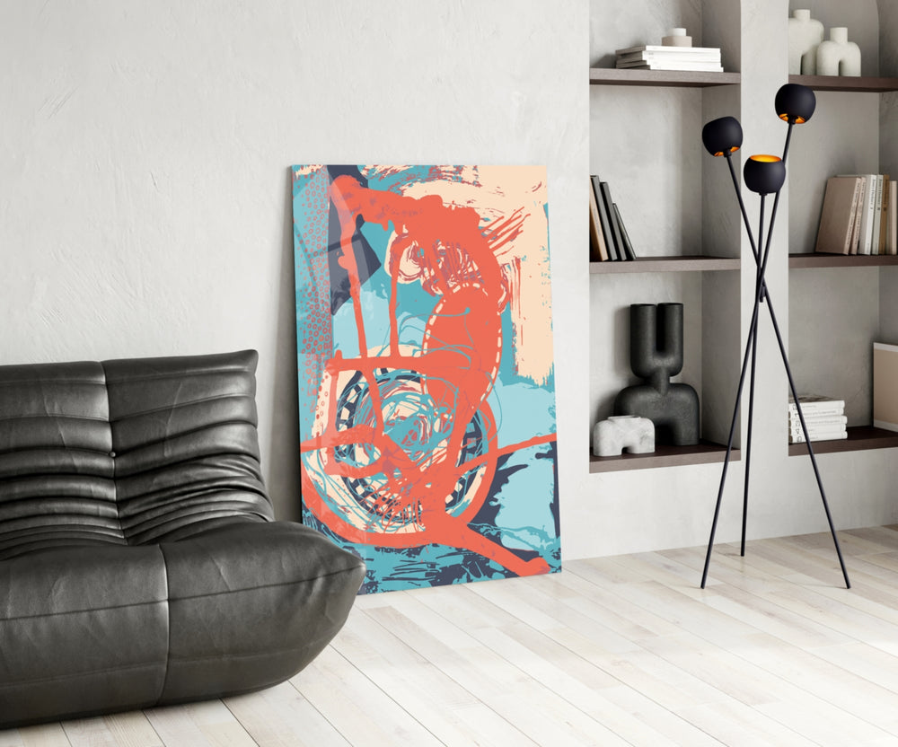Cycle glass print enhancing a foyer with editorial drama