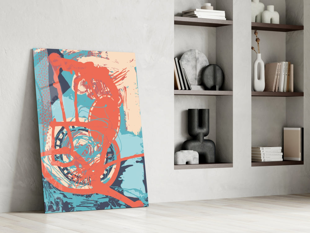 Cycle artwork anchoring a wall with bold kinetic palette