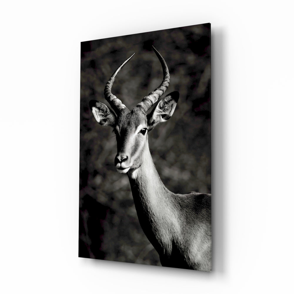 Monochrome-portrait panel bringing naturalist drama to a contemporary living space