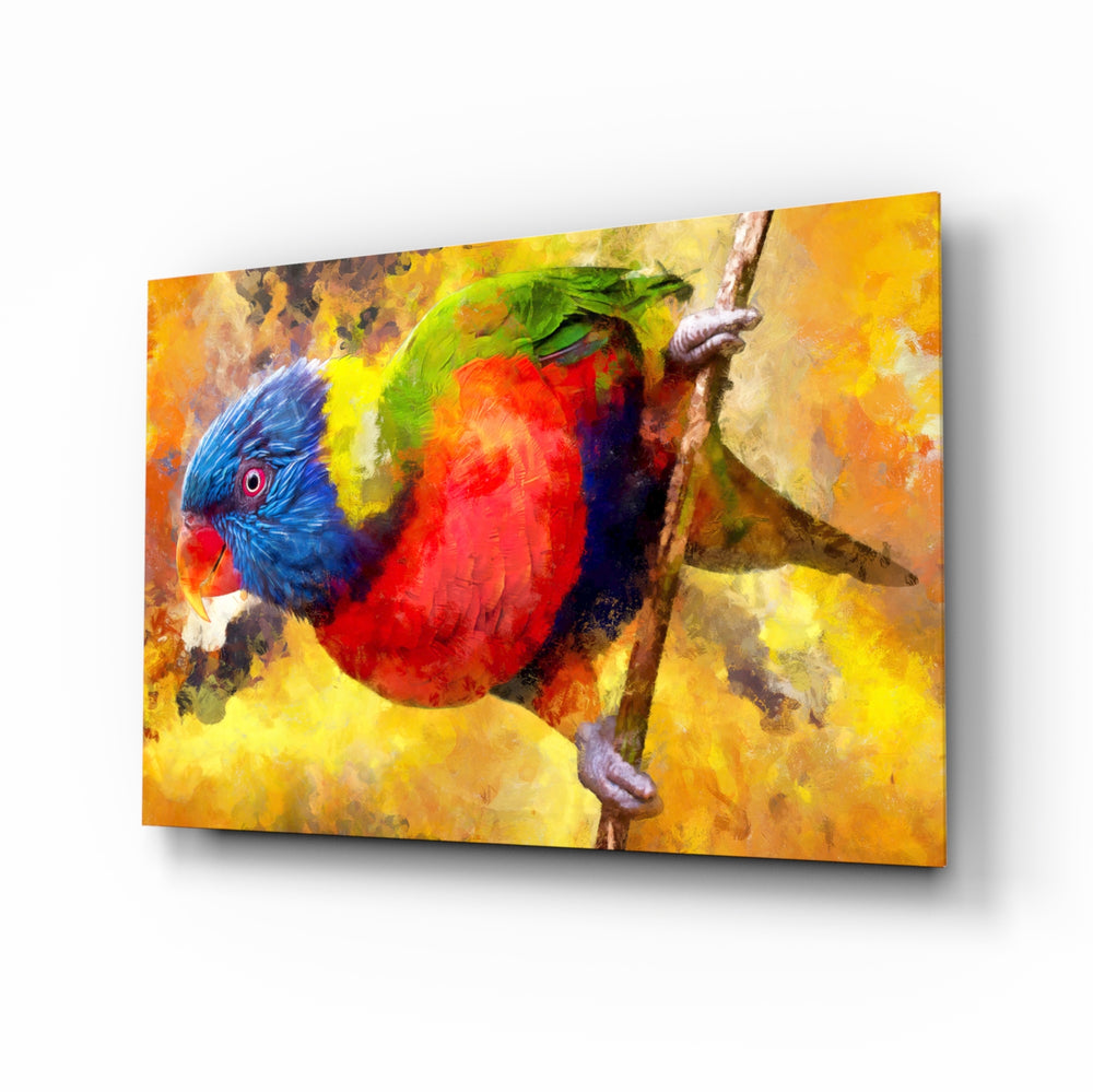 Tropical-painting panel bringing vivacious drama to a contemporary living space