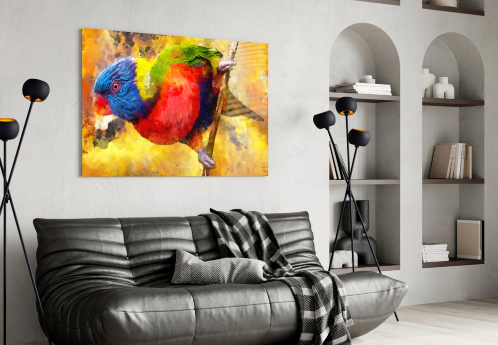 Lorikeet panel adding cheerful mood to a child's room