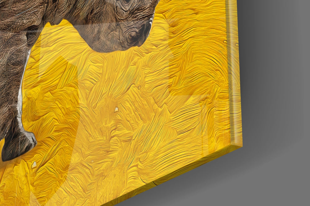 Saffron Rhino panel catching gallery light to reveal its tactile ridge