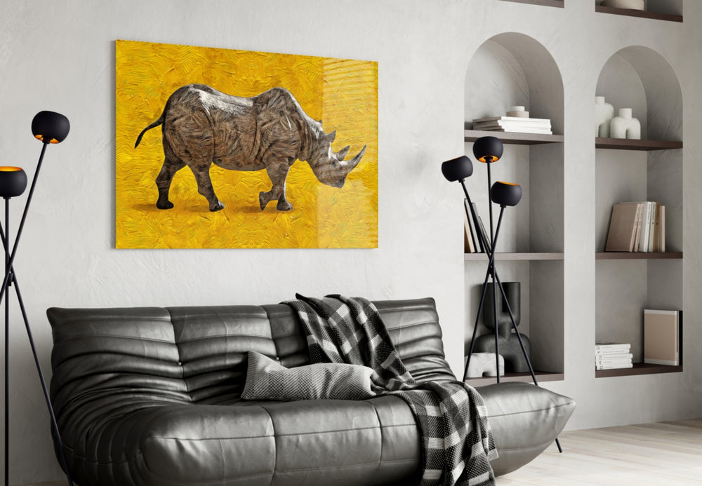 Saffron Rhino panel adding safari mood to a study