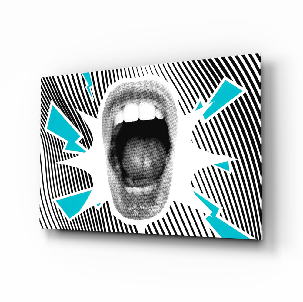 Pop-graphic panel bringing edgy drama to a contemporary living space
