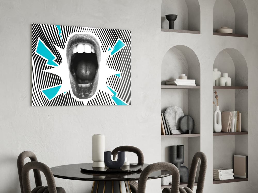 Scream glass print enhancing a teen room with cinematic drama