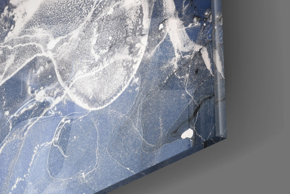 Sapphire Marble panel catching gallery light to reveal its tactile bloom