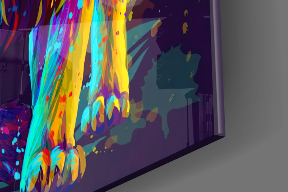 Neon Lion panel catching low light to reveal its tactile shimmer