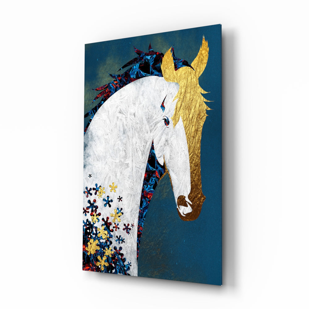 Painterly-equine panel bringing romantic drama to a contemporary living space