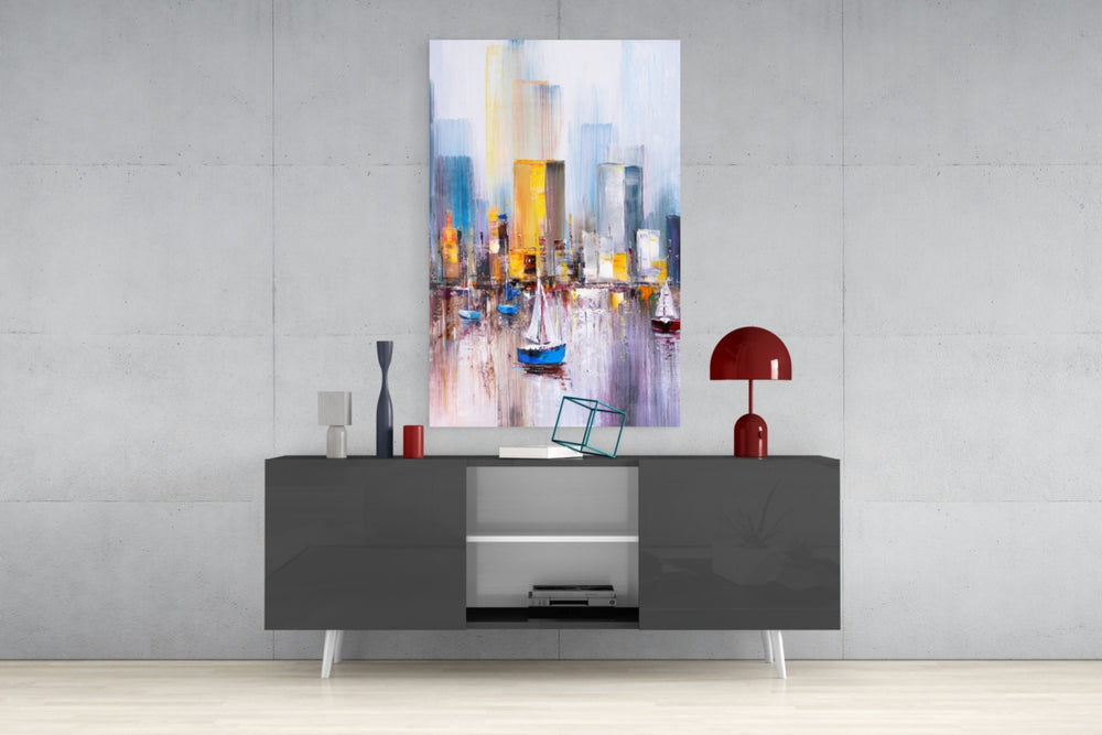 Abstract Glass Wall Art.