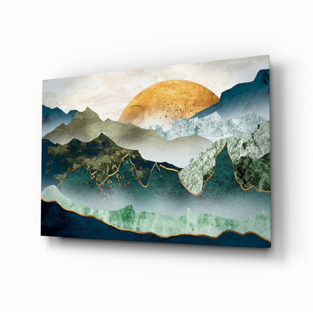 Asian-modern panel bringing serene drama to a contemporary living space