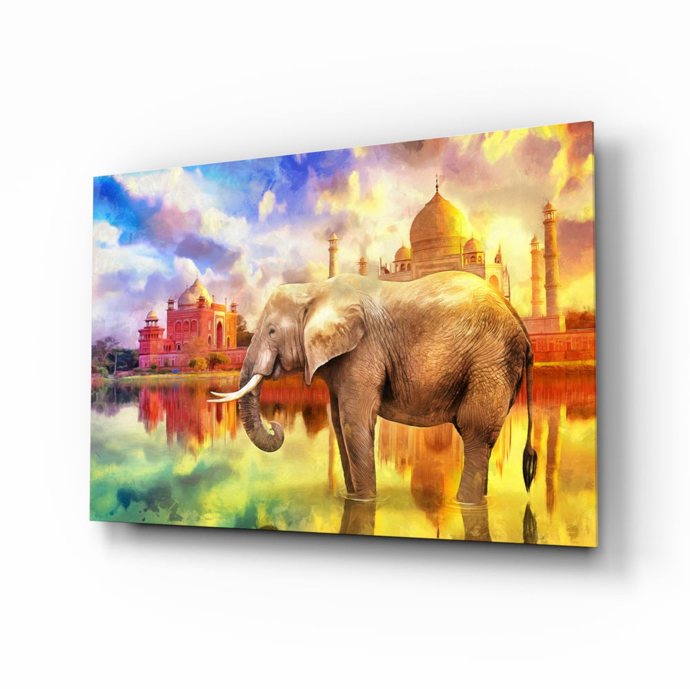 Travel-watercolor panel bringing wanderlust drama to a contemporary living space