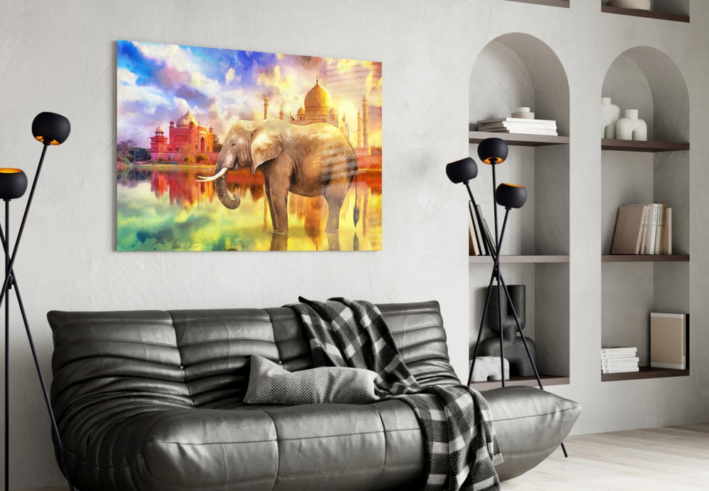 Indian Elephant panel adding travel mood to a living room