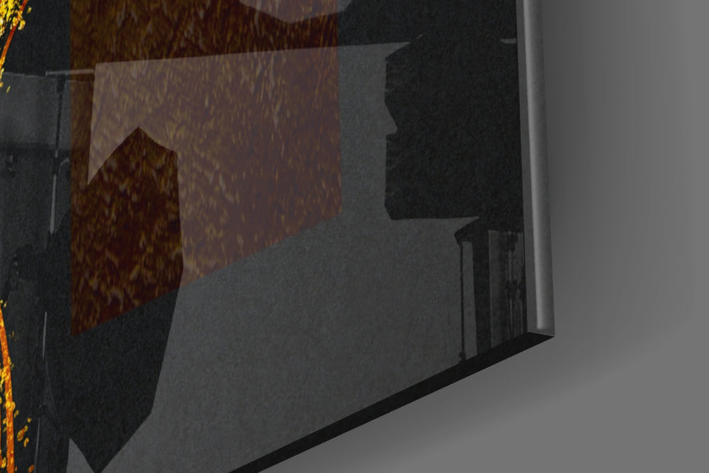 Neon Bloom panel catching low light to reveal its tactile shimmer