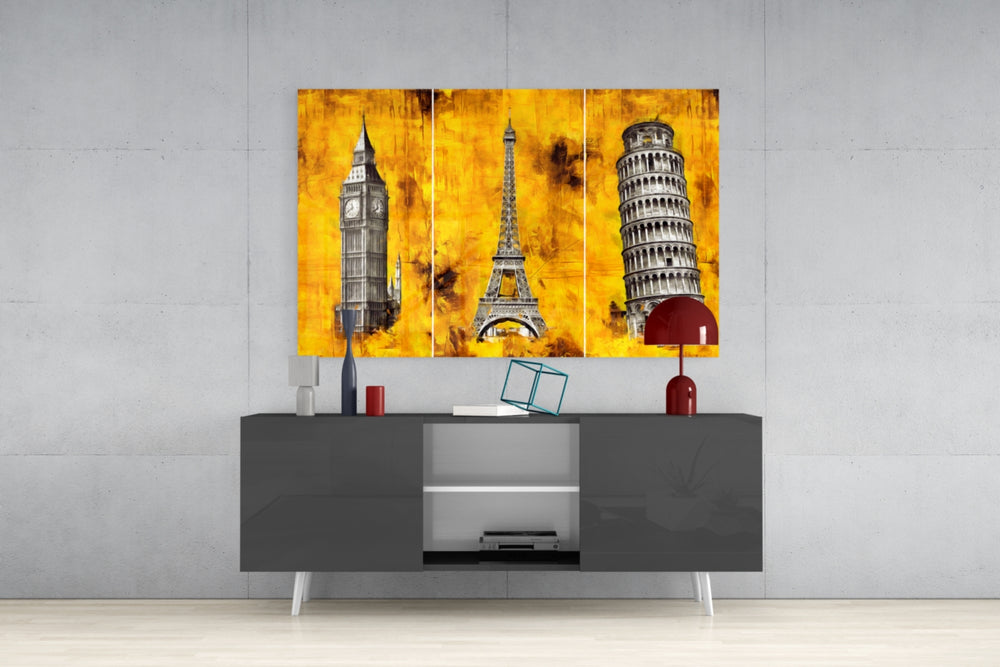 Three Towers Glass Wall Art.