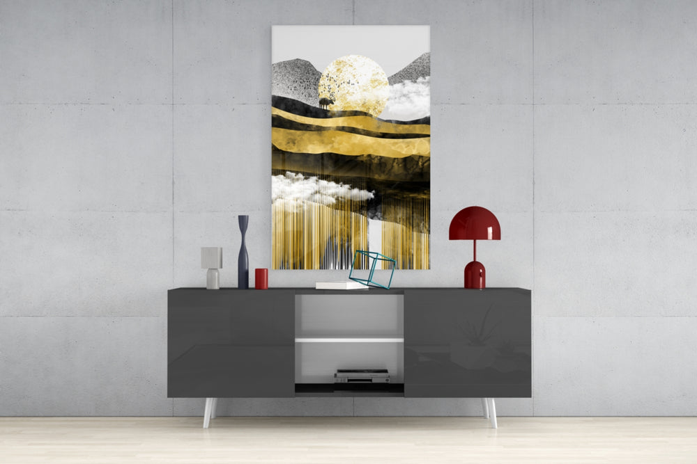 Abstract Glass Wall Art.