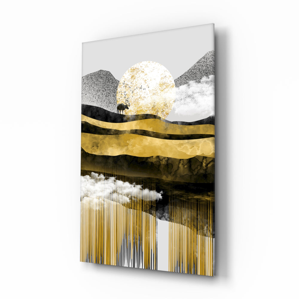 Asian-modern panel bringing luxe drama to a contemporary living space