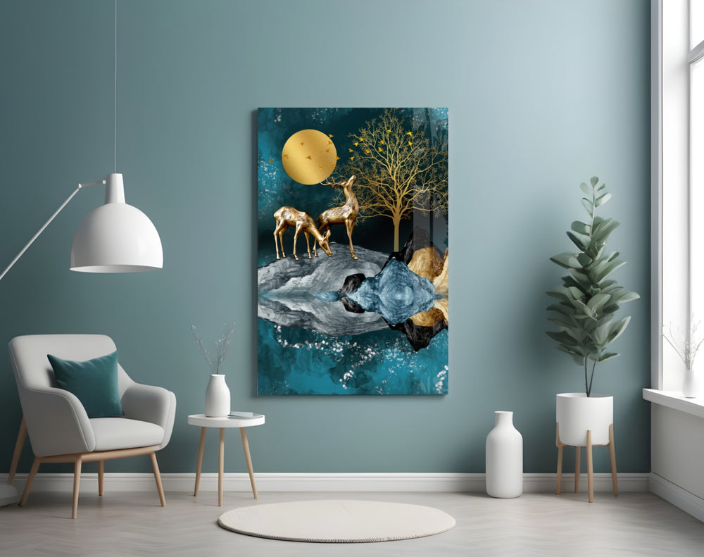 Twin Deer panel adding restful mood to a master bedroom