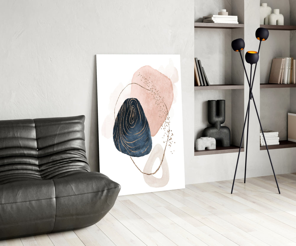 Boho Bloom glass print enhancing a guest room with editorial spirit
