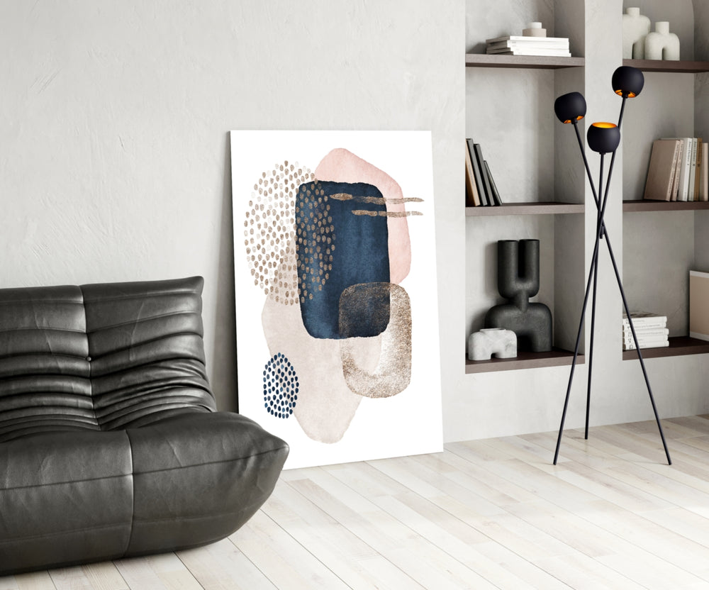 Boho Cluster glass print enhancing a creative office with editorial spirit