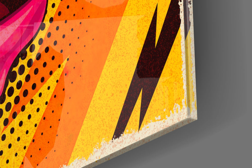 Pop Lips panel catching gallery light to reveal its tactile slash