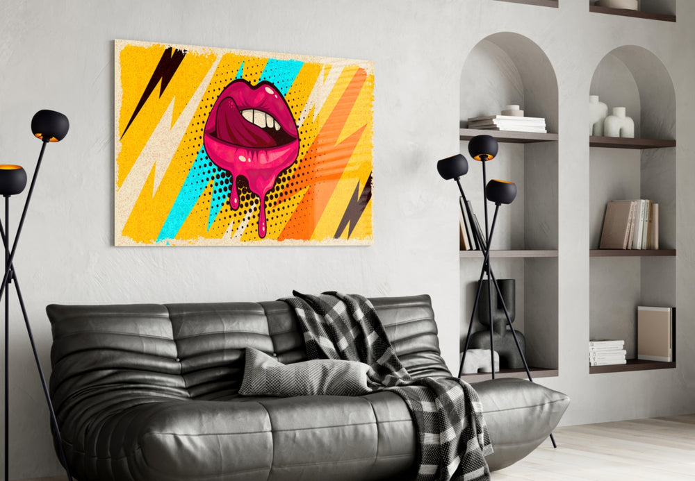 Pop Lips panel adding vivacious mood to a creative office