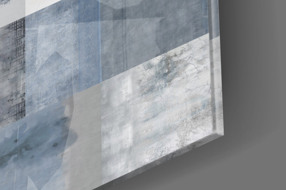 Soft Patchwork panel catching gallery light to reveal its tactile wash
