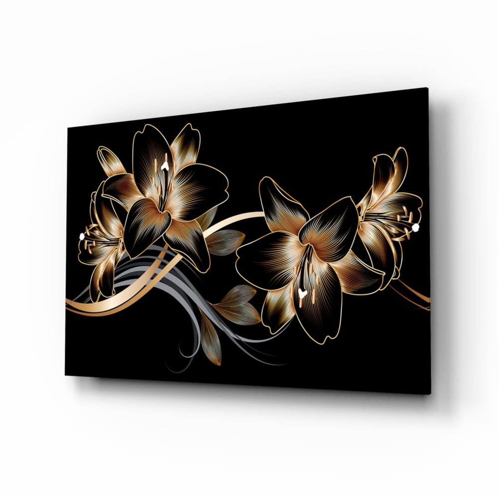 Luxe-floral panel bringing luxe drama to a contemporary living space