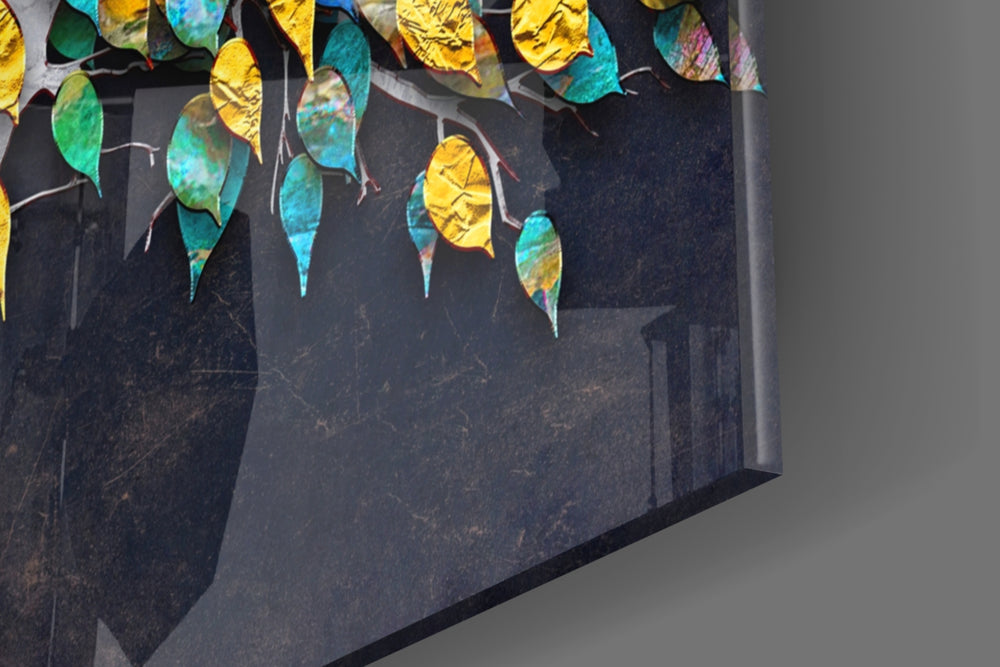Jewel Tree panel catching gallery light to reveal its tactile ridge