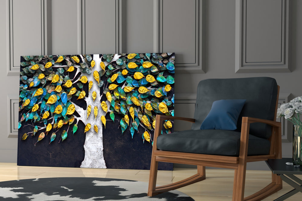 Jewel Tree artwork anchoring a wall with bold luxe palette