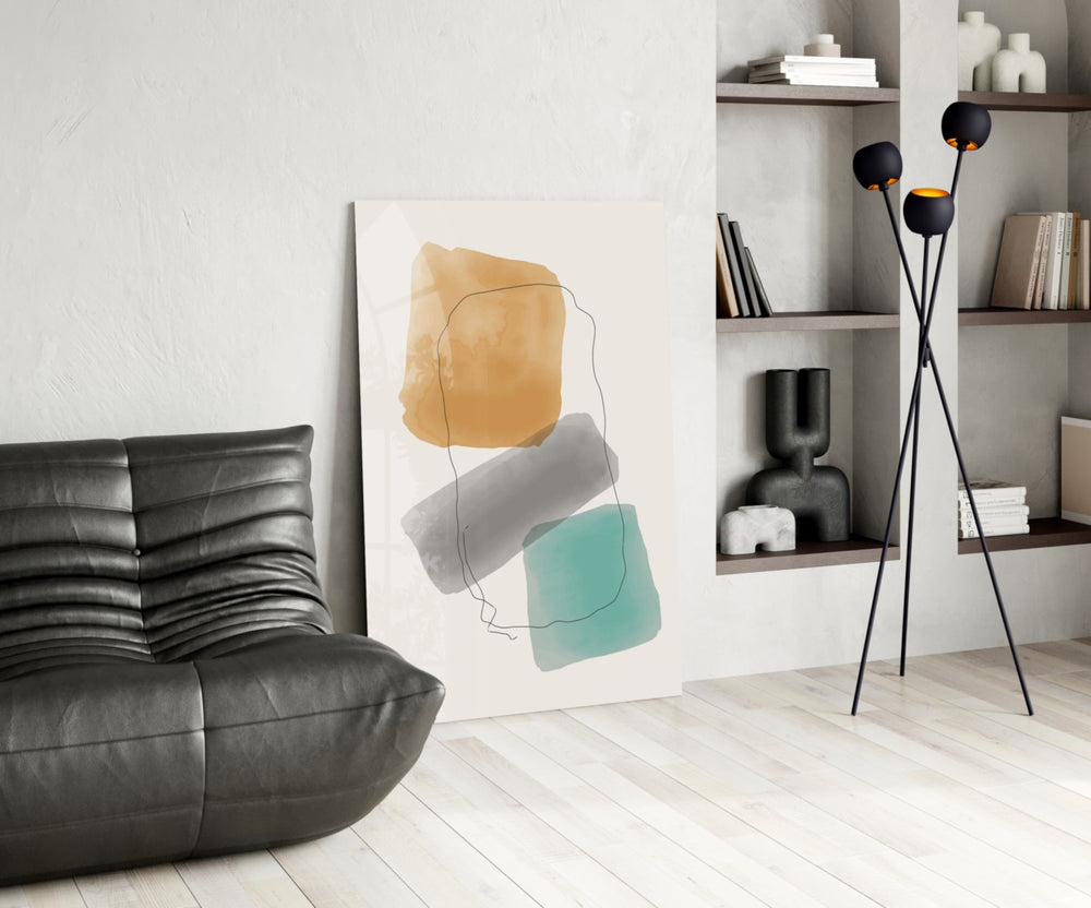 Soft Trio glass print enhancing a bedroom with editorial spirit