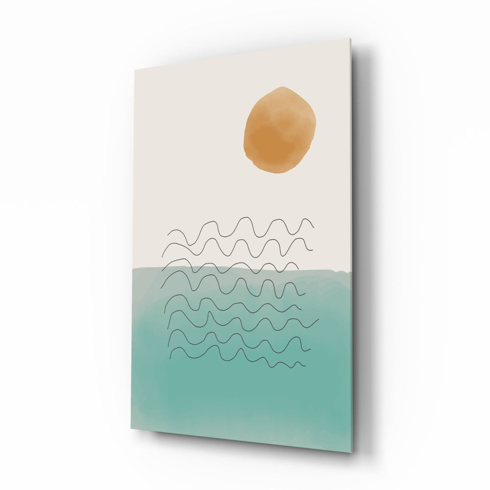 Coastal-minimalist panel bringing serene drama to a contemporary living space