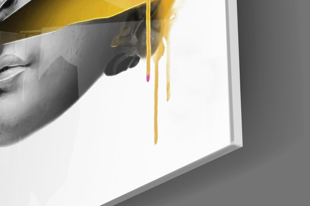 David Slices panel catching gallery light to reveal its tactile drift