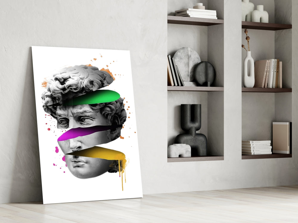 David Slices artwork anchoring a wall with bold kinetic palette