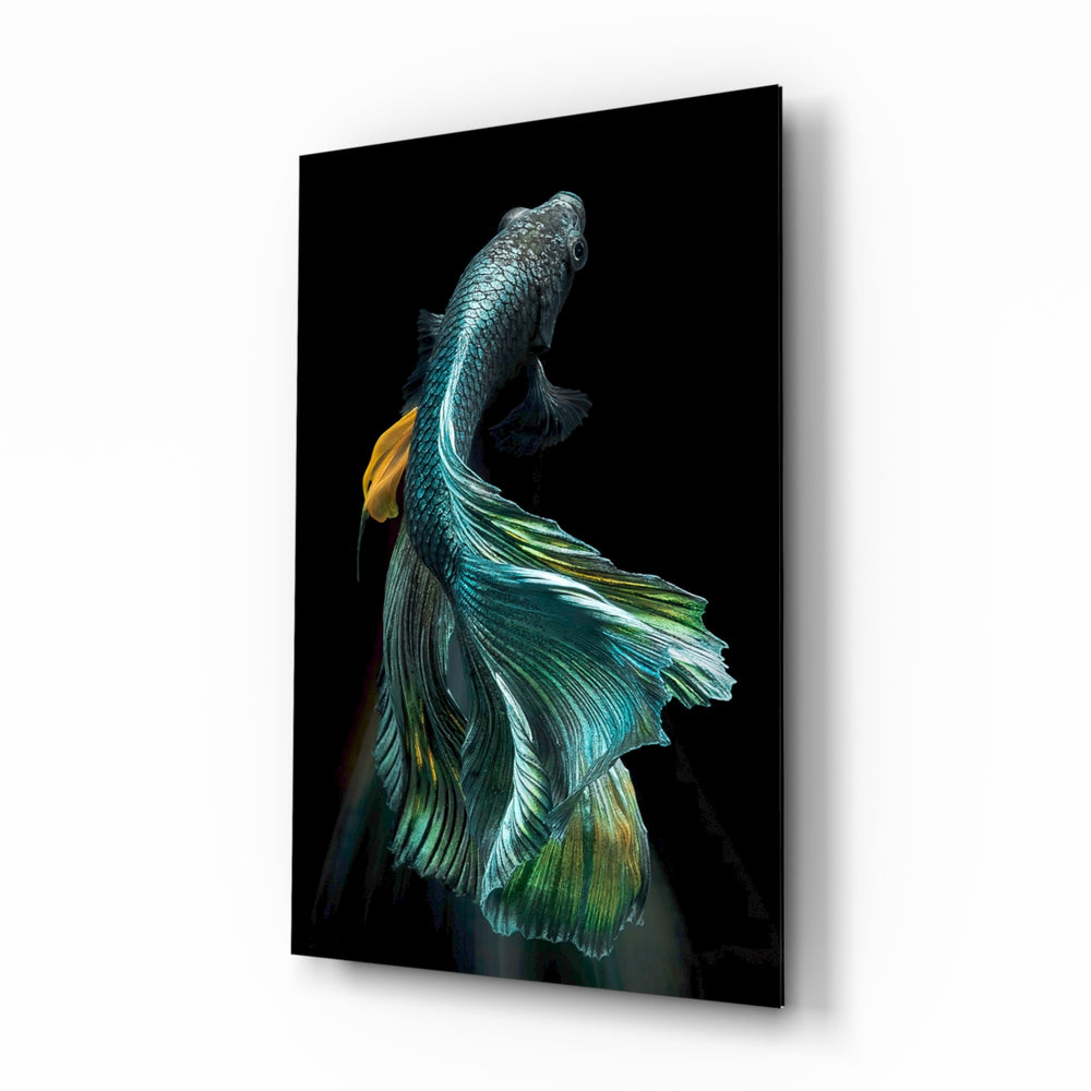 Macro-wildlife panel bringing luxe drama to a contemporary living space