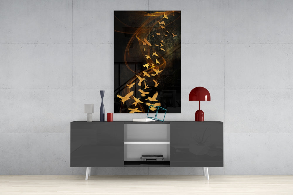 Birds Glass Wall Art.