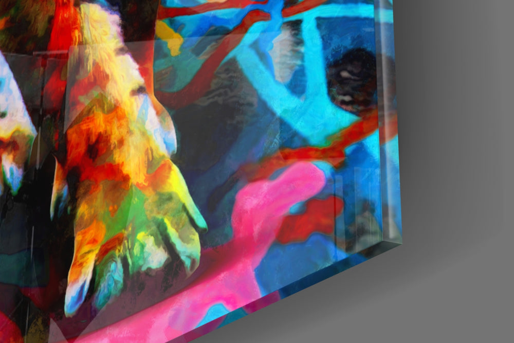 Graffiti Tiger panel catching gallery light to reveal its tactile slash