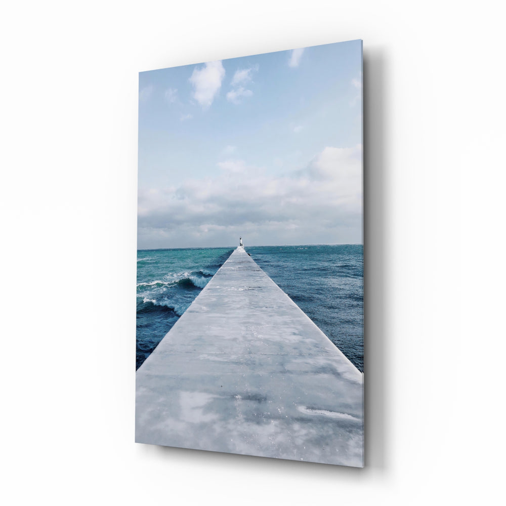 Coastal panel bringing serene drama to a contemporary spa interior