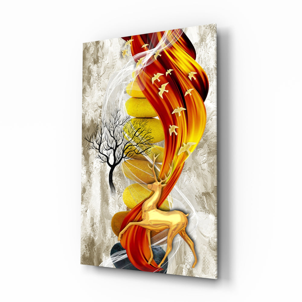 Luxe-symbolist panel bringing bold drama to a contemporary living space