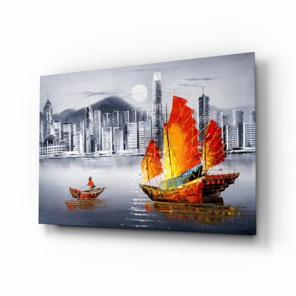 Selective-color panel bringing urbanist drama to a contemporary living space
