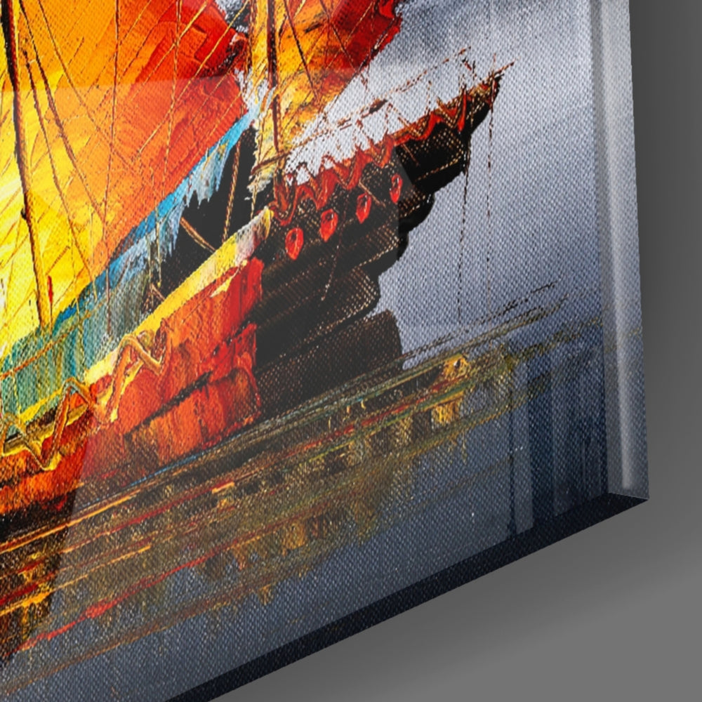 Hong Kong Junk panel catching low light to reveal its tactile ridge