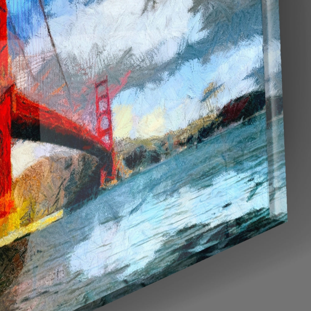 Golden Gate panel catching gallery light to reveal its tactile ridge