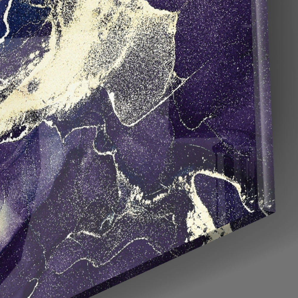 Indigo Marble panel catching gallery light to reveal its tactile bloom