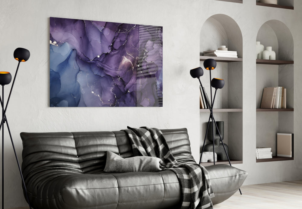 Amethyst Veil panel adding serene mood to a powder room