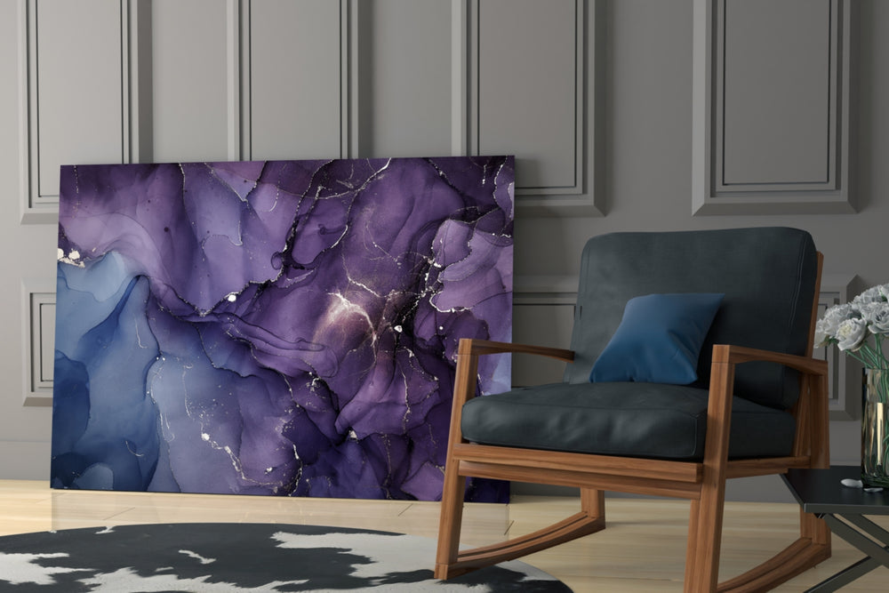 Amethyst Veil artwork anchoring a wall with regal mineral palette