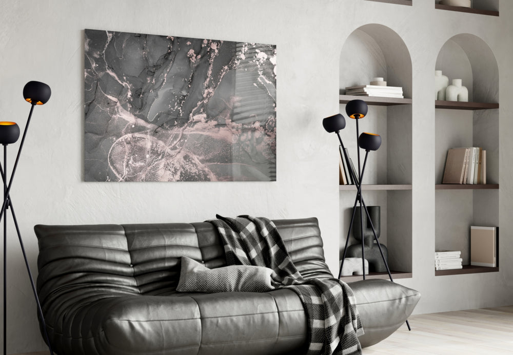 Smoke and Blush panel adding editorial mood to a master bedroom