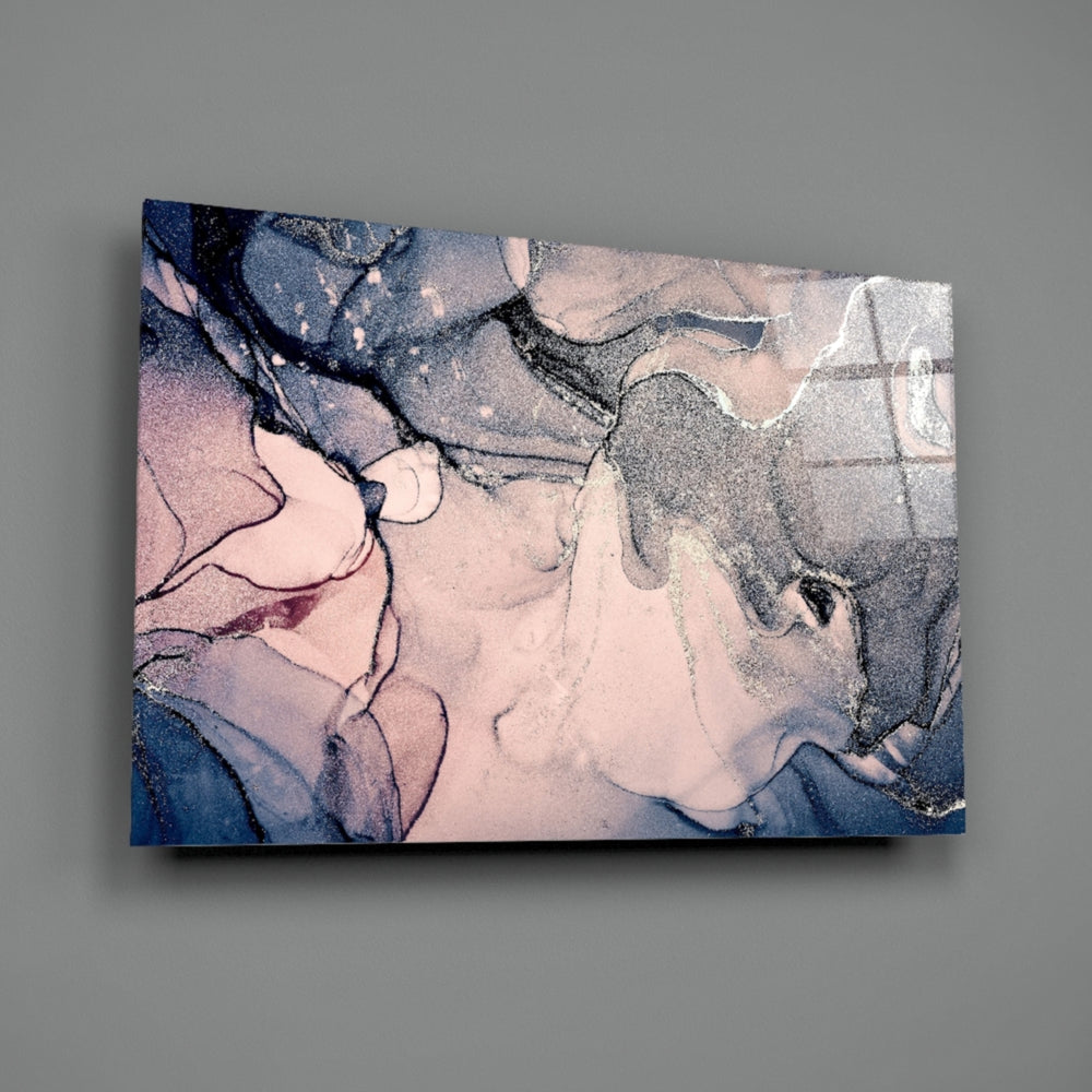 Close-up detail of indigo cloud pooling into blush-cream center