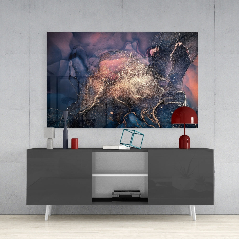 Abstract Depth Glass Wall Art.
