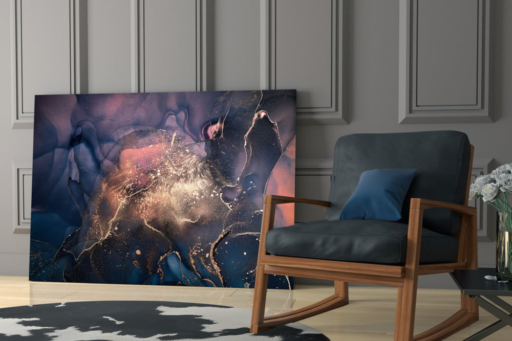 Nebula Bloom artwork anchoring a wall with cosmic romantic palette
